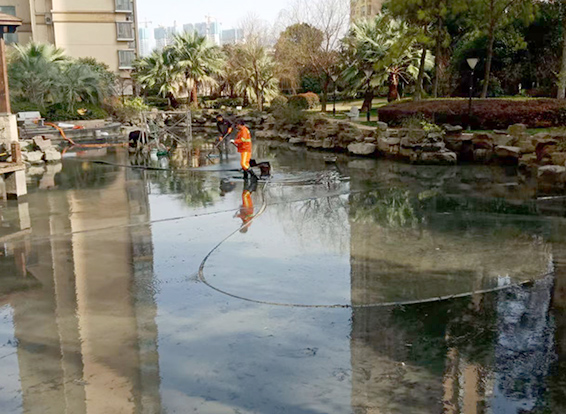 清水景观池淤泥清理